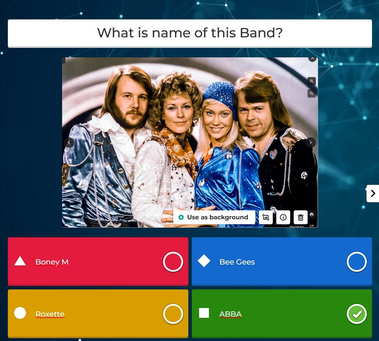 Example of mobile app question view